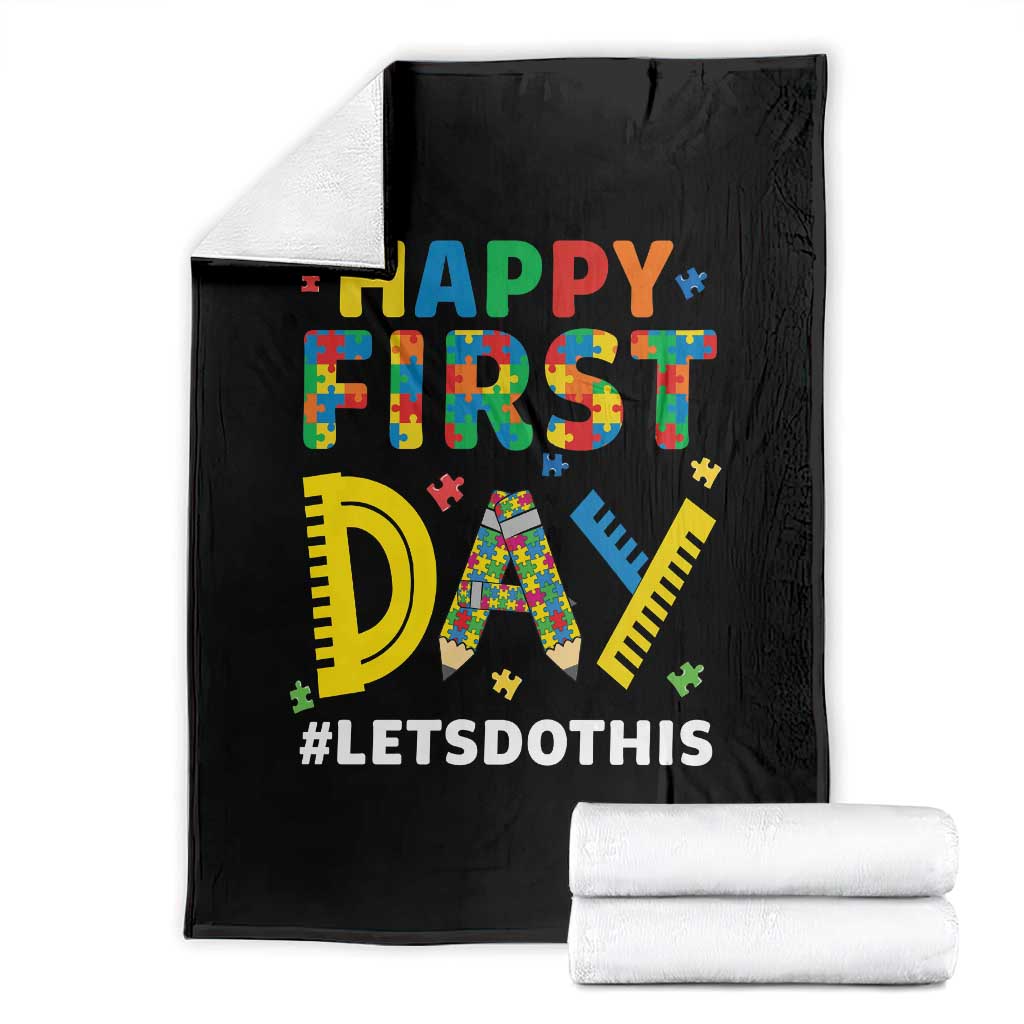Autism Acceptance Back To School Educator Throw Blanket Happy First Day TS12 Black Print Your Wear
