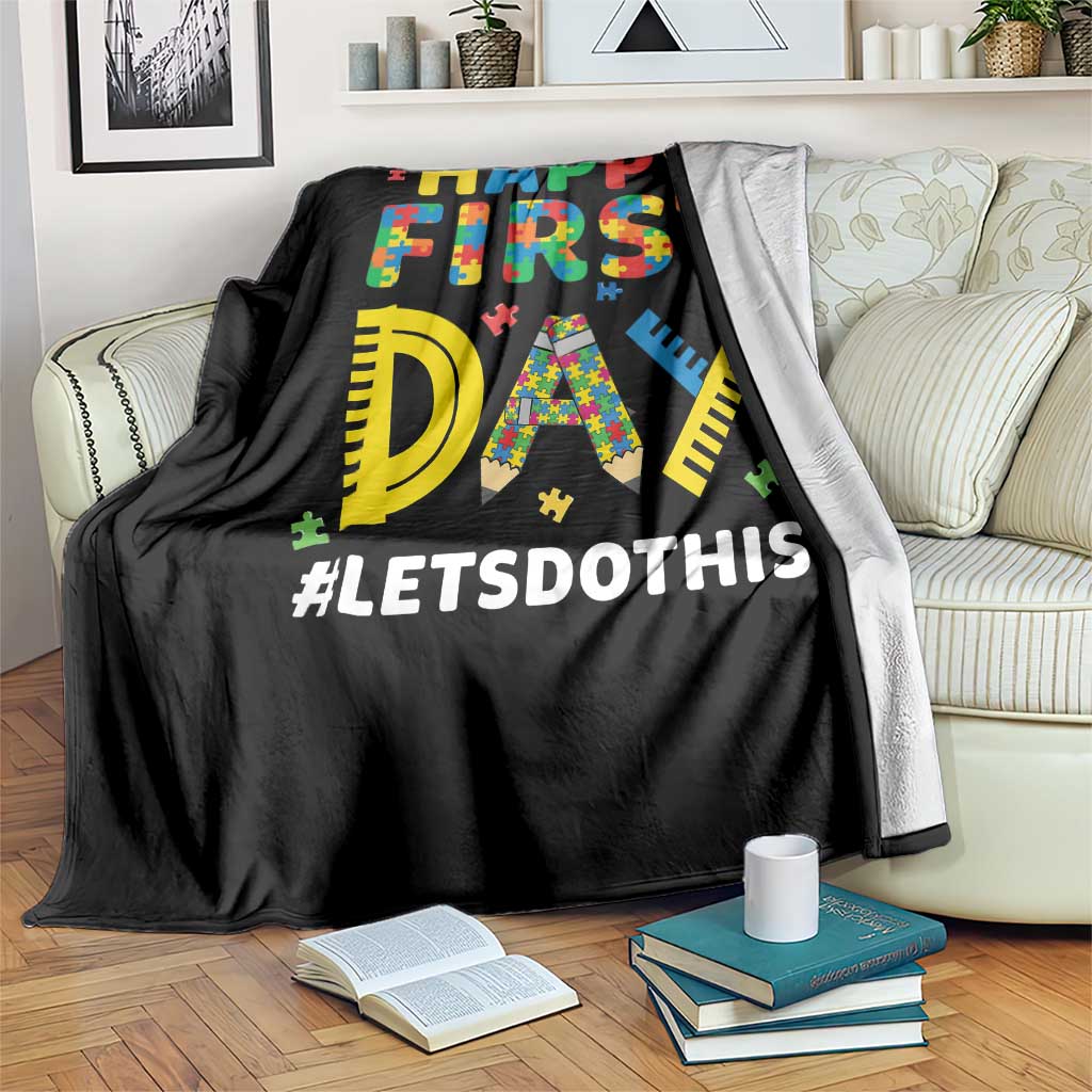 Autism Acceptance Back To School Educator Throw Blanket Happy First Day TS12 Print Your Wear