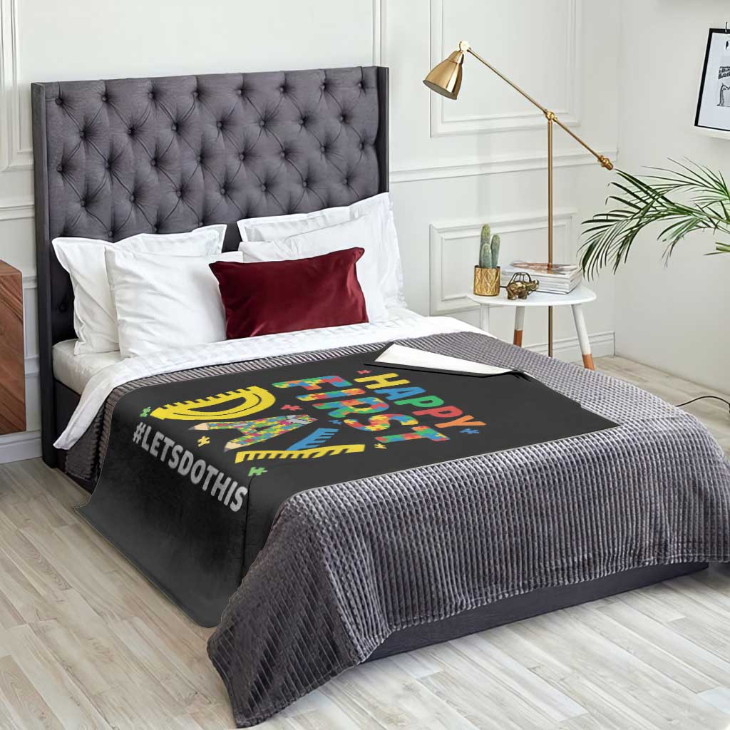 Autism Acceptance Back To School Educator Throw Blanket Happy First Day TS12 Print Your Wear