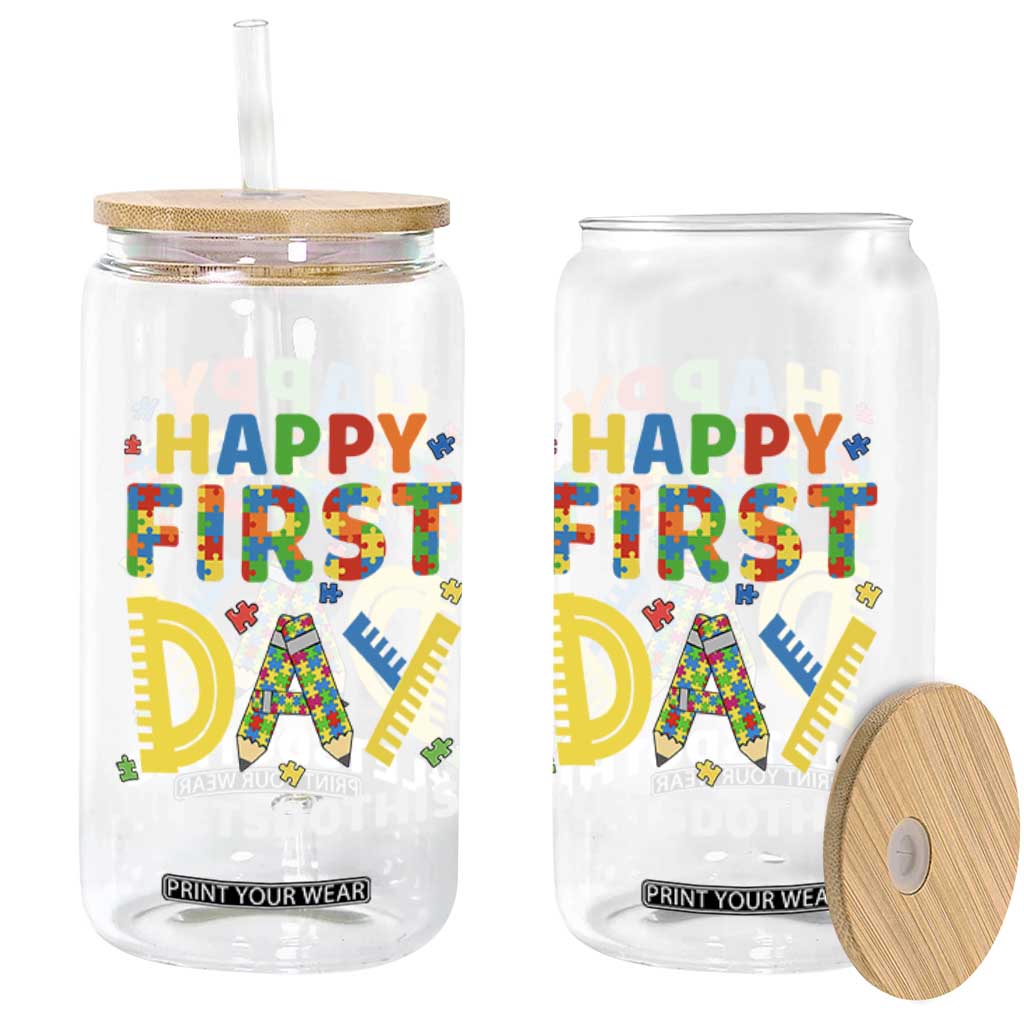 Autism Acceptance Back To School Educator Glass Can Happy First Day TS12 Print Your Wear