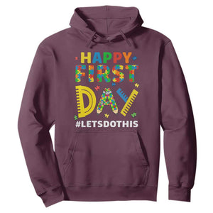 Autism Acceptance Back To School Educator Hoodie Happy First Day TS12 Maroon Print Your Wear