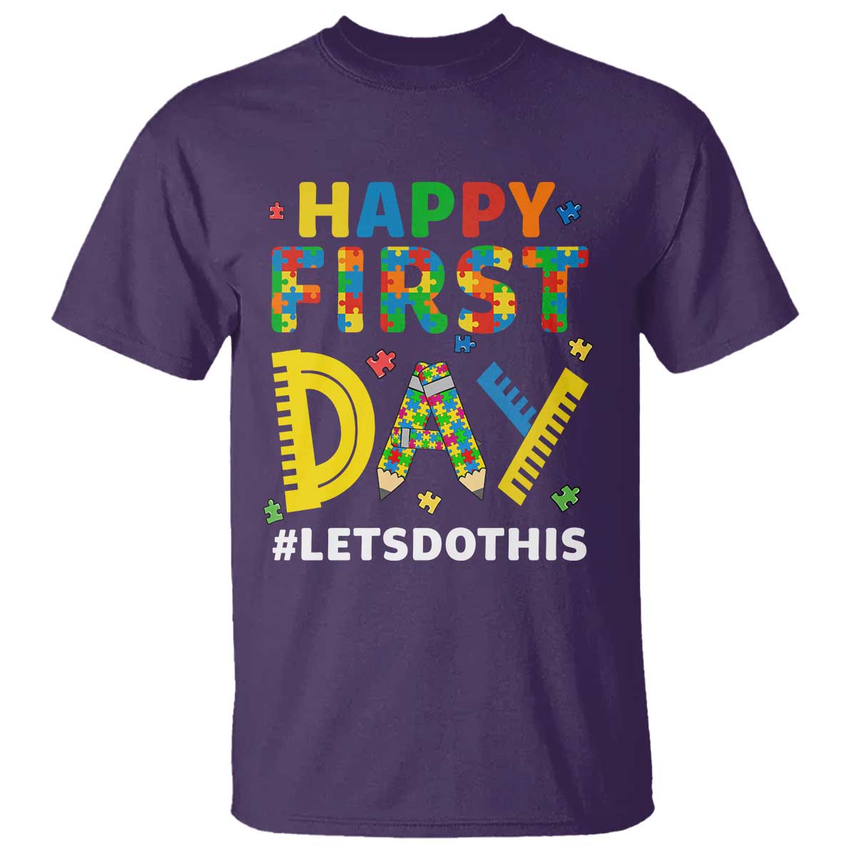 Autism Acceptance Back To School Educator T Shirt Happy First Day TS12 Purple Print Your Wear