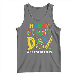 Autism Acceptance Back To School Educator Tank Top Happy First Day TS12 Black Heather Print Your Wear