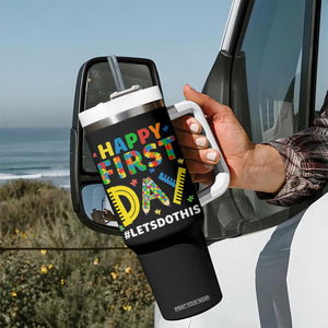 Autism Acceptance Back To School Educator Tumbler With Handle Happy First Day TS12 Print Your Wear