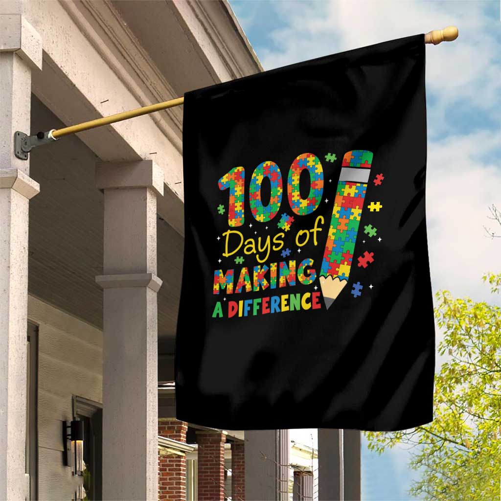 Proud Autism Teacher 100 Days Of School Garden Flag Making A Difference TS12 Print Your Wear