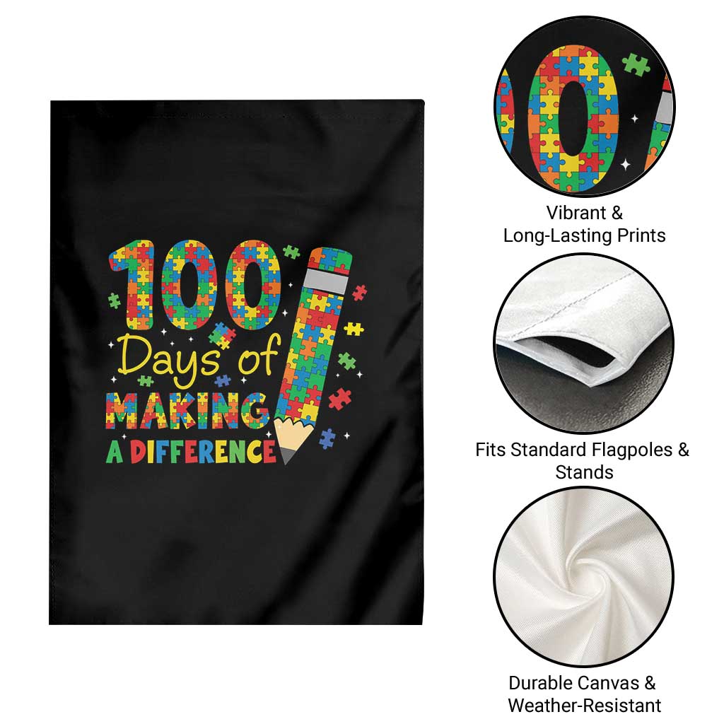 Proud Autism Teacher 100 Days Of School Garden Flag Making A Difference TS12 Print Your Wear