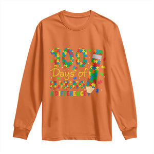 Proud Autism Teacher 100 Days Of School Long Sleeve Shirt Making A Difference TS12 Orange Print Your Wear