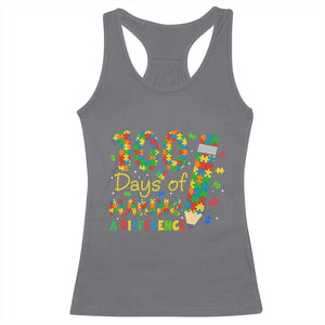 Proud Autism Teacher 100 Days Of School Racerback Tank Top Making A Difference TS12 Charcoal Print Your Wear