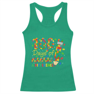 Proud Autism Teacher 100 Days Of School Racerback Tank Top Making A Difference TS12 Irish Green Print Your Wear
