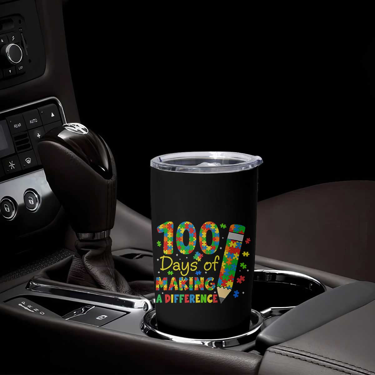 Proud Autism Teacher 100 Days Of School Tumbler Cup Making A Difference TS12 Print Your Wear