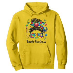 Sped Educator Autism Support Hoodie Teach Kindness Messy Bun TS12 Daisy Print Your Wear