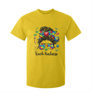 Sped Educator Autism Support T Shirt For Kid Teach Kindness Messy Bun TS12 Daisy Print Your Wear