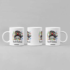 Sped Educator Autism Support Coffee Mug Teach Kindness Messy Bun TS12 Print Your Wear