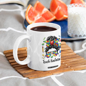 Sped Educator Autism Support Coffee Mug Teach Kindness Messy Bun TS12 Print Your Wear