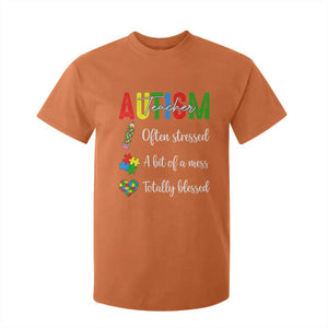 Autism Support Educator T Shirt For Kid Often Stressed A Bit Of A Mess Totally Blessed TS12 Orange Print Your Wear