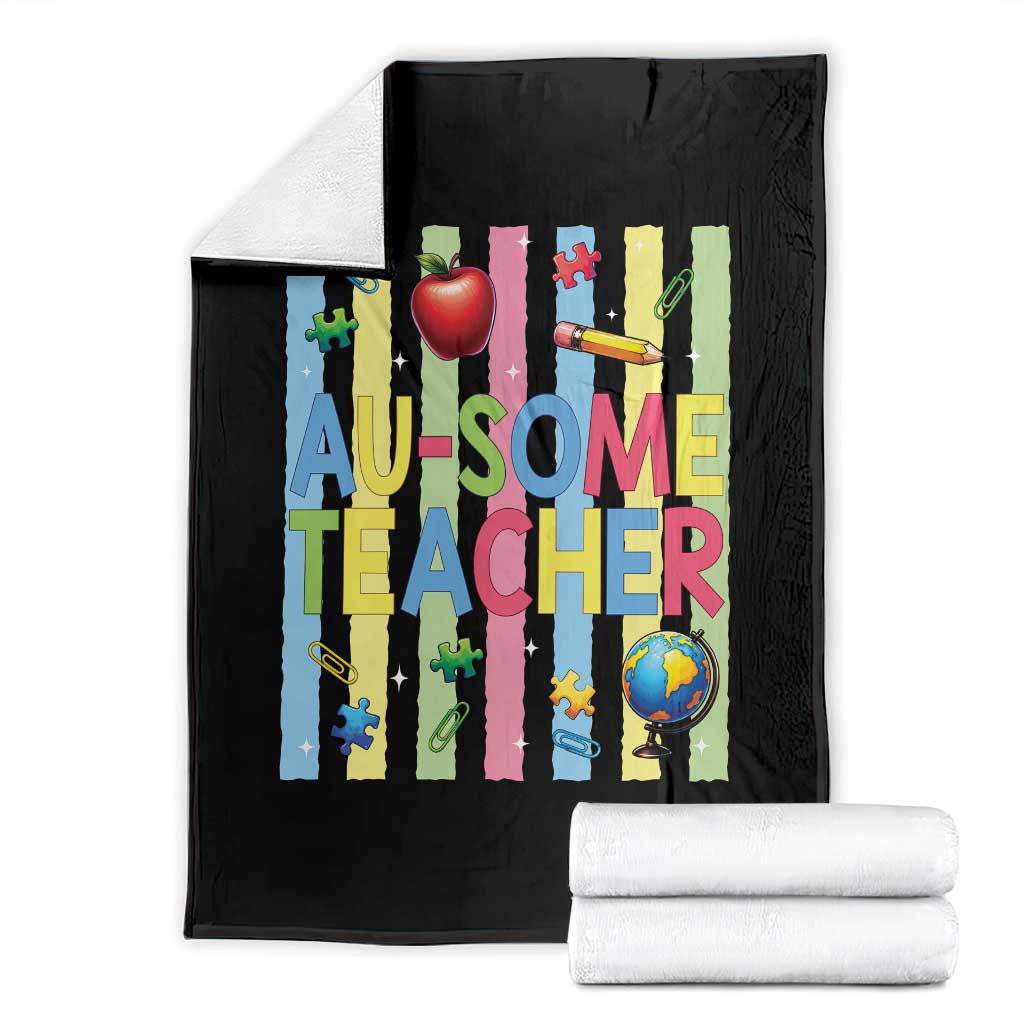 Special Ed Teacher Autism Acceptance Throw Blanket Au Some Teacher TS12 Black Print Your Wear