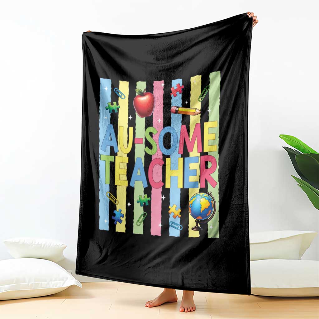 Special Ed Teacher Autism Acceptance Throw Blanket Au Some Teacher TS12 Print Your Wear