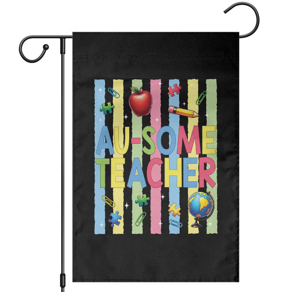 Special Ed Teacher Autism Acceptance Garden Flag Au Some Teacher TS12 Black Print Your Wear