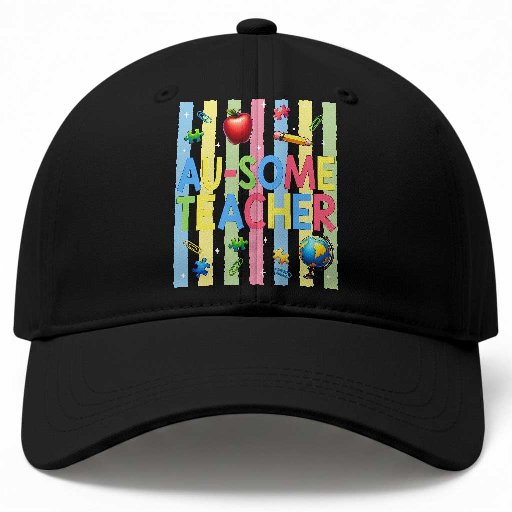 Special Ed Teacher Autism Acceptance Baseball Cap Au Some Teacher TS12 Print Your Wear
