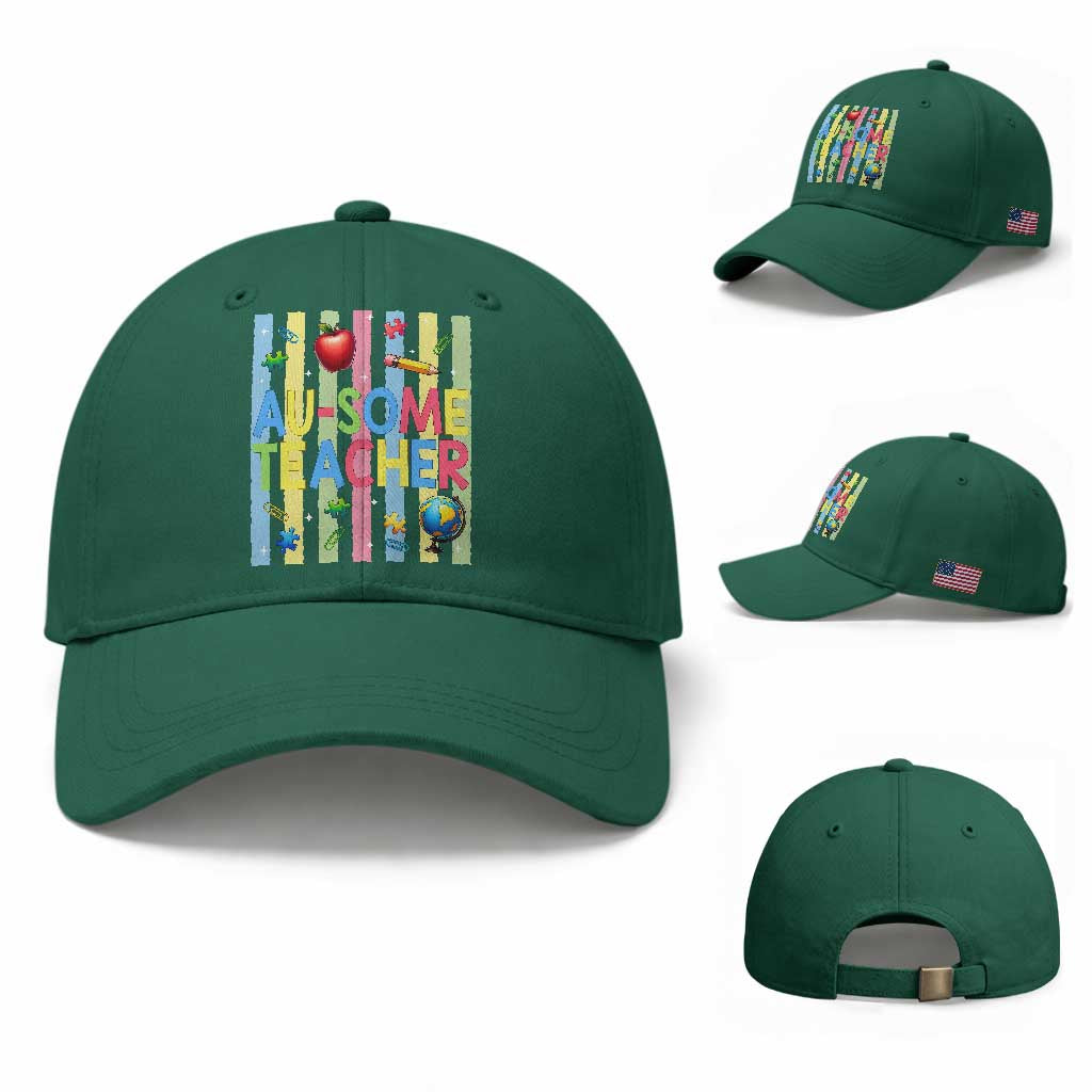 Special Ed Teacher Autism Acceptance Baseball Cap Au Some Teacher TS12 Baseball Cap Universal Fit Irish Green Print Your Wear