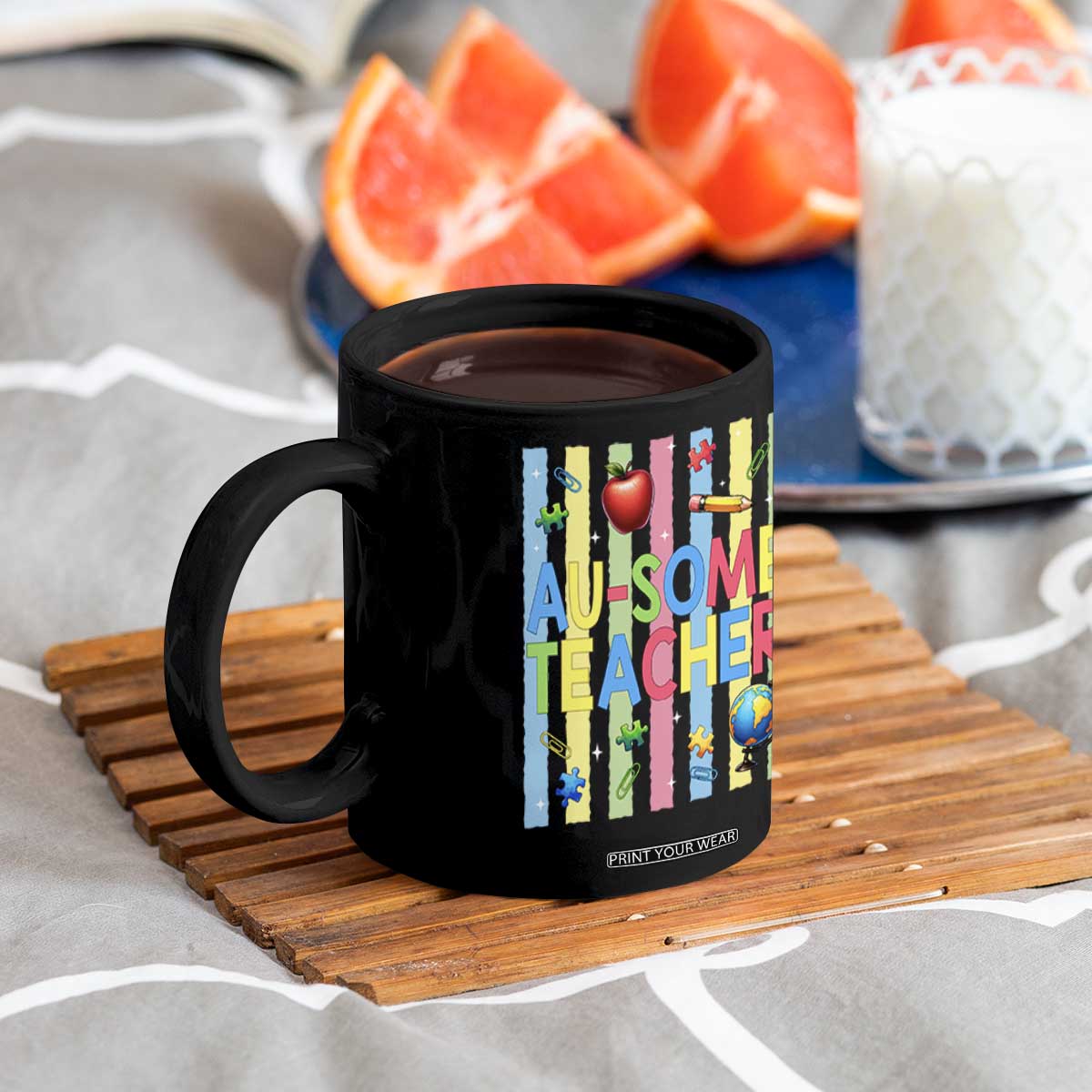 Special Ed Teacher Autism Acceptance Coffee Mug Au Some Teacher TS12 Print Your Wear