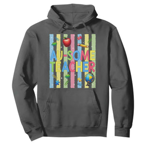 Special Ed Teacher Autism Acceptance Hoodie Au Some Teacher TS12 Dark Heather Print Your Wear