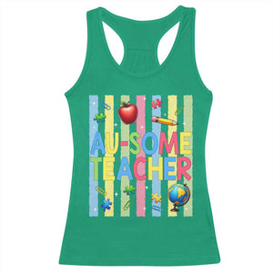 Special Ed Teacher Autism Acceptance Racerback Tank Top Au Some Teacher TS12 Irish Green Print Your Wear