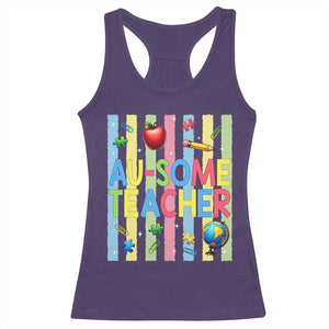 Special Ed Teacher Autism Acceptance Racerback Tank Top Au Some Teacher TS12 Purple Print Your Wear