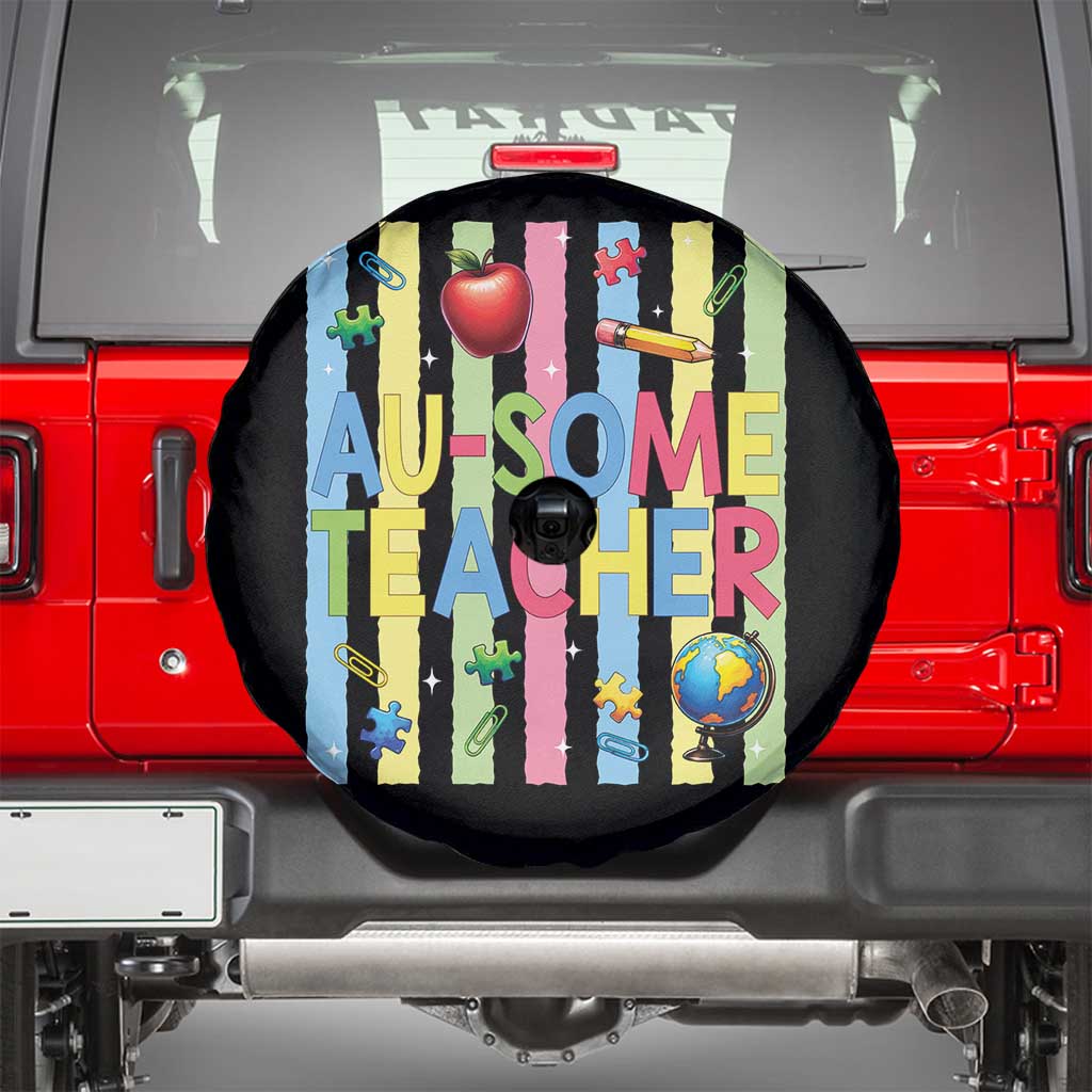 Special Ed Teacher Autism Acceptance Spare Tire Cover Au Some Teacher TS12 Black Print Your Wear