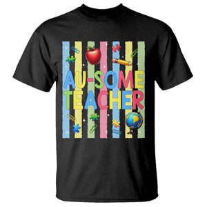 Special Ed Teacher Autism Acceptance T Shirt Au Some Teacher TS12 Black Print Your Wear