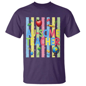 Special Ed Teacher Autism Acceptance T Shirt Au Some Teacher TS12 Purple Print Your Wear