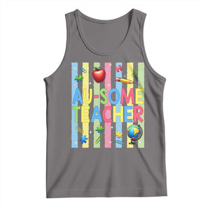 Special Ed Teacher Autism Acceptance Tank Top Au Some Teacher TS12 Deep Heather Print Your Wear