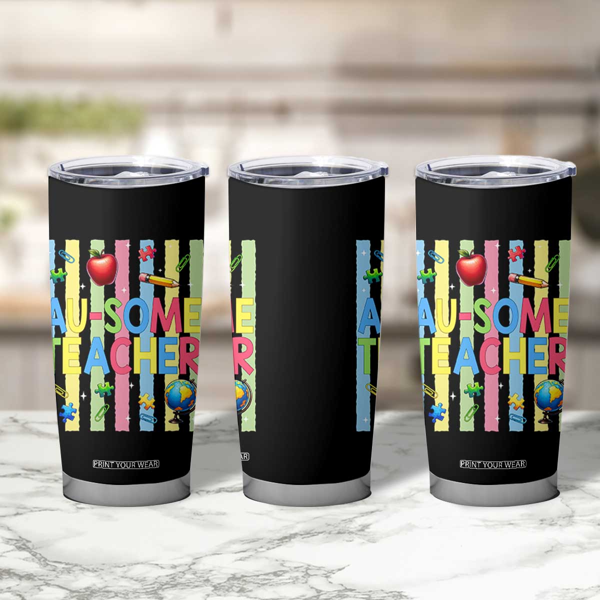 Special Ed Teacher Autism Acceptance Tumbler Cup Au Some Teacher TS12 Print Your Wear