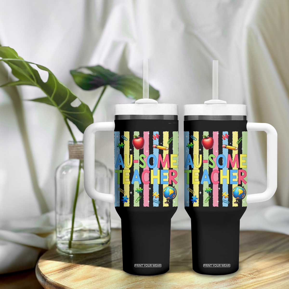 Special Ed Teacher Autism Acceptance Tumbler With Handle Au Some Teacher TS12 Print Your Wear
