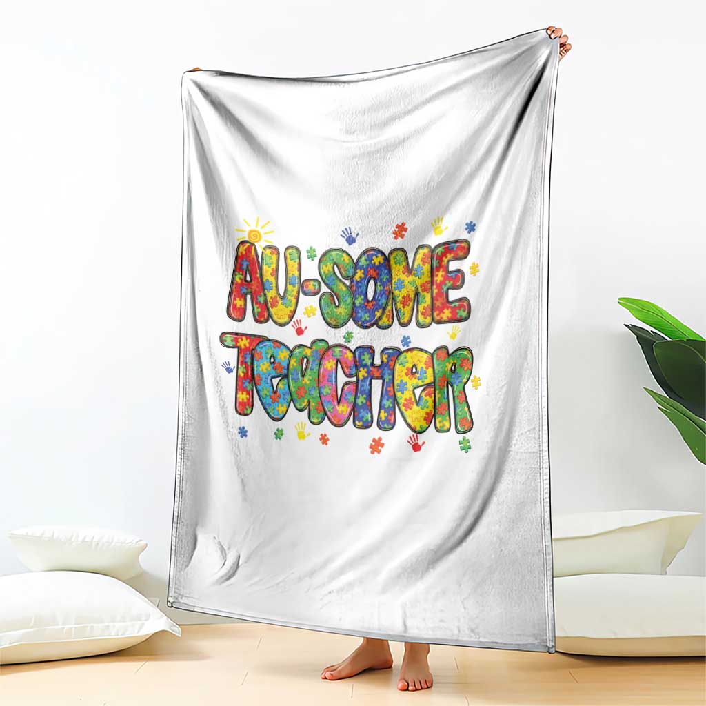 Autism Acceptance Special Education Teacher Throw Blanket Au Some Teacher TS12 Print Your Wear
