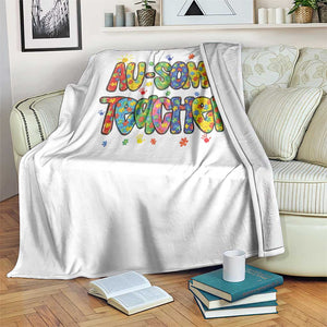 Autism Acceptance Special Education Teacher Throw Blanket Au Some Teacher TS12 Print Your Wear