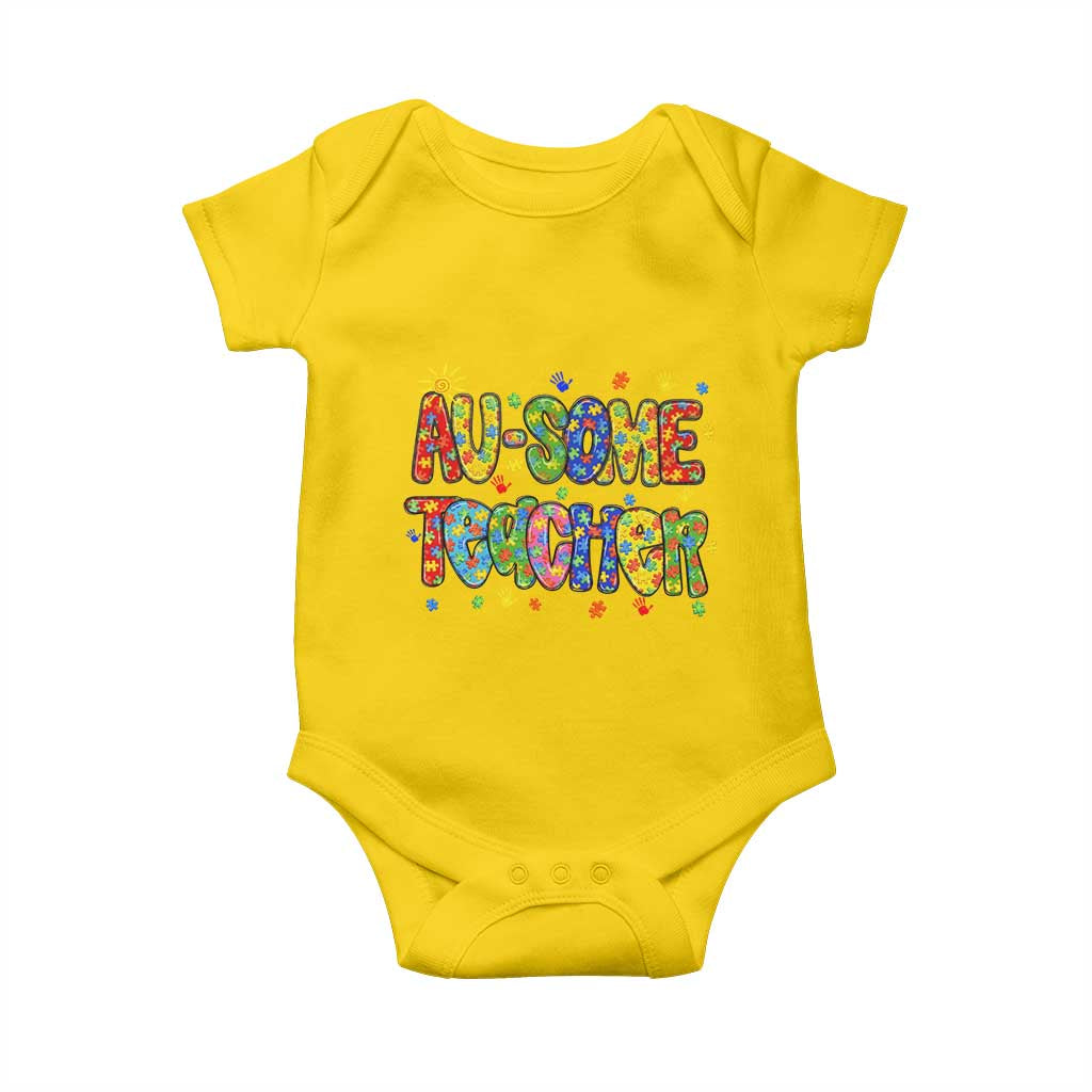Autism Acceptance Special Education Teacher Baby Onesie Au Some Teacher TS12 Daisy Print Your Wear