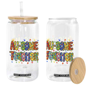 Autism Acceptance Special Education Teacher Glass Can Au Some Teacher TS12 Print Your Wear