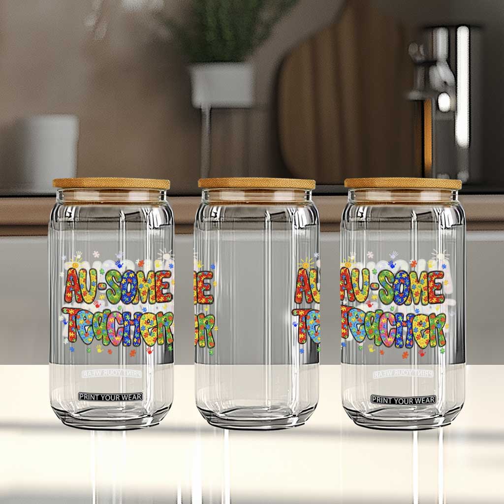 Autism Acceptance Special Education Teacher Glass Can Au Some Teacher TS12 Print Your Wear