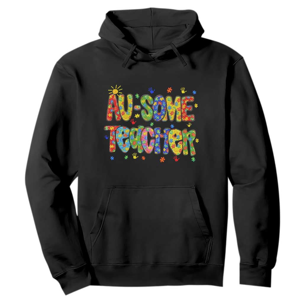 Autism Acceptance Special Education Teacher Hoodie Au Some Teacher TS12 Black Print Your Wear