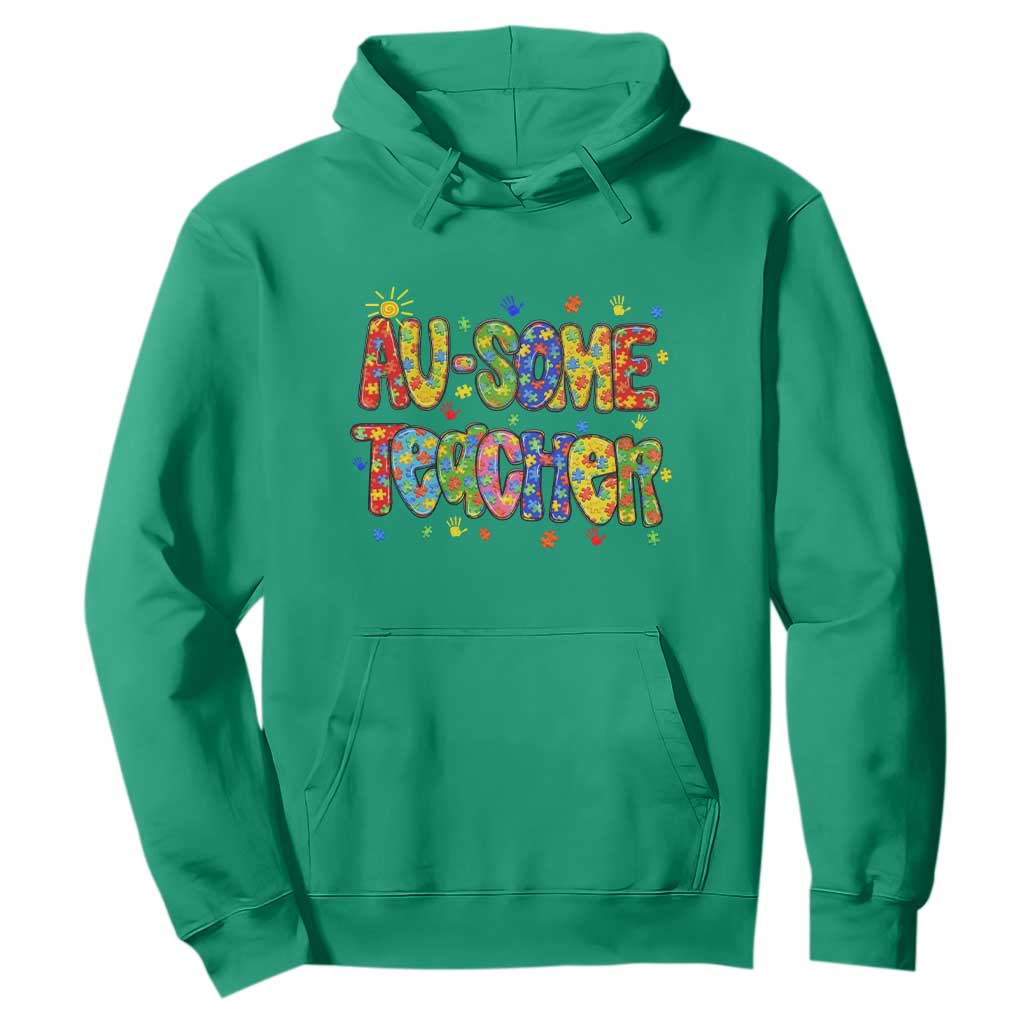 Autism Acceptance Special Education Teacher Hoodie Au Some Teacher TS12 Irish Green Print Your Wear