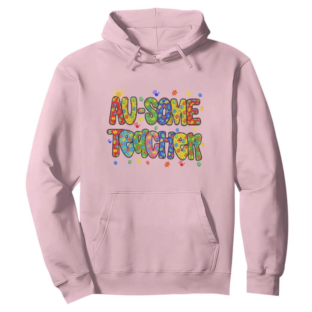 Autism Acceptance Special Education Teacher Hoodie Au Some Teacher TS12 Light Pink Print Your Wear