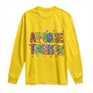Autism Acceptance Special Education Teacher Long Sleeve Shirt Au Some Teacher TS12 Daisy Print Your Wear