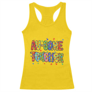 Autism Acceptance Special Education Teacher Racerback Tank Top Au Some Teacher TS12 Daisy Print Your Wear
