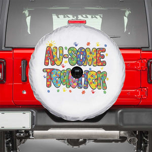 Autism Acceptance Special Education Teacher Spare Tire Cover Au Some Teacher TS12 White Print Your Wear