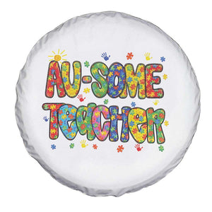 Autism Acceptance Special Education Teacher Spare Tire Cover Au Some Teacher TS12 Print Your Wear