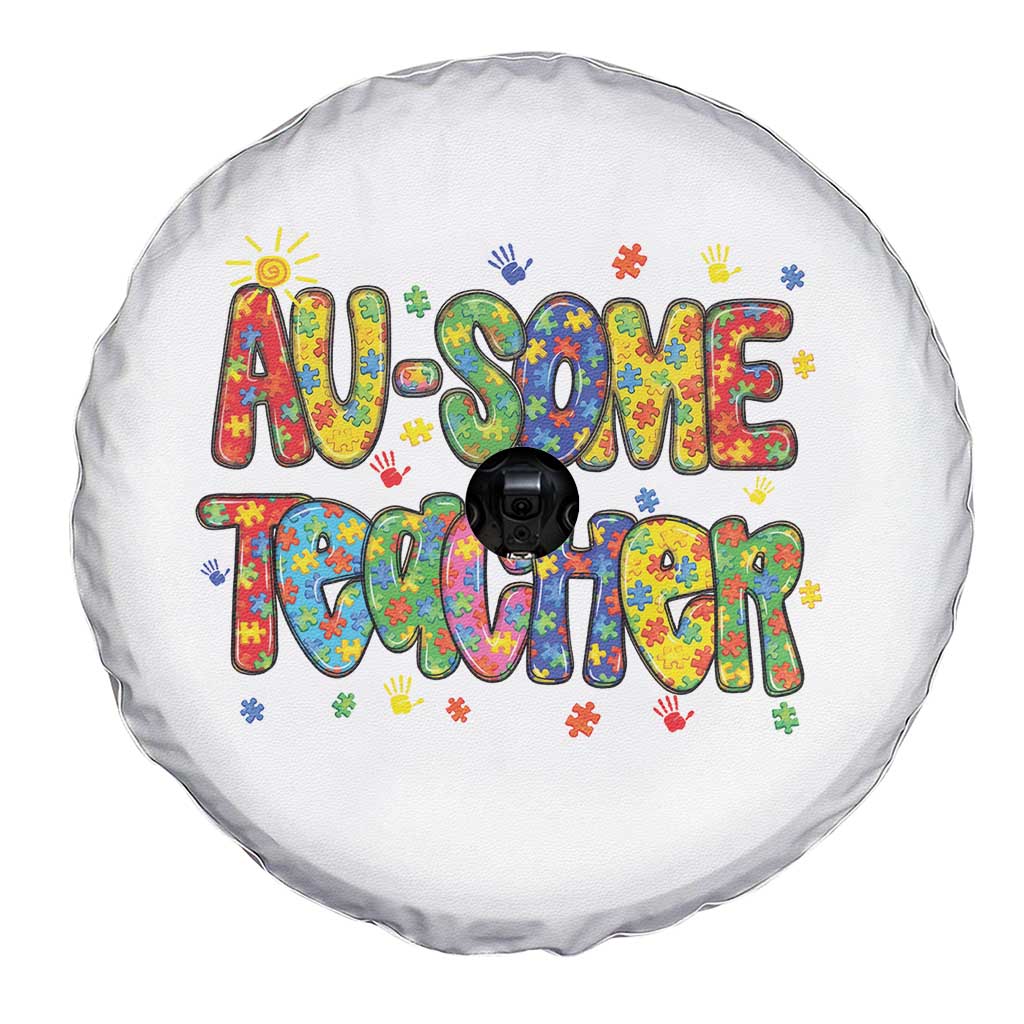 Autism Acceptance Special Education Teacher Spare Tire Cover Au Some Teacher TS12 Print Your Wear