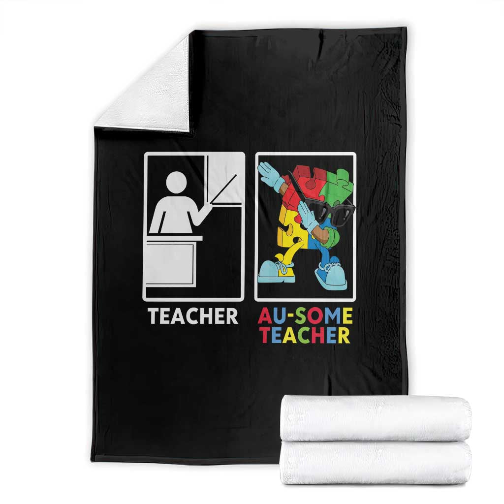 Funny Au Some Teacher Throw Blanket Autism Acceptance Special Education Gift TS12 Black Print Your Wear