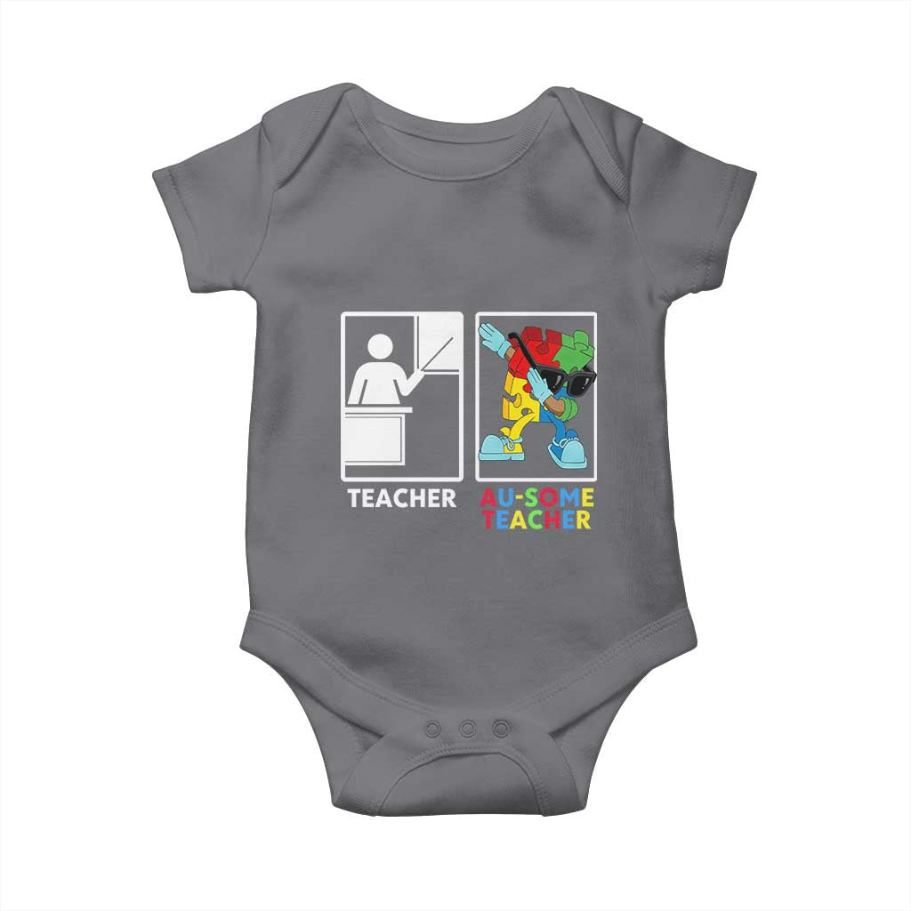 Funny Au Some Teacher Baby Onesie Autism Acceptance Special Education Gift TS12 Charcoal Print Your Wear