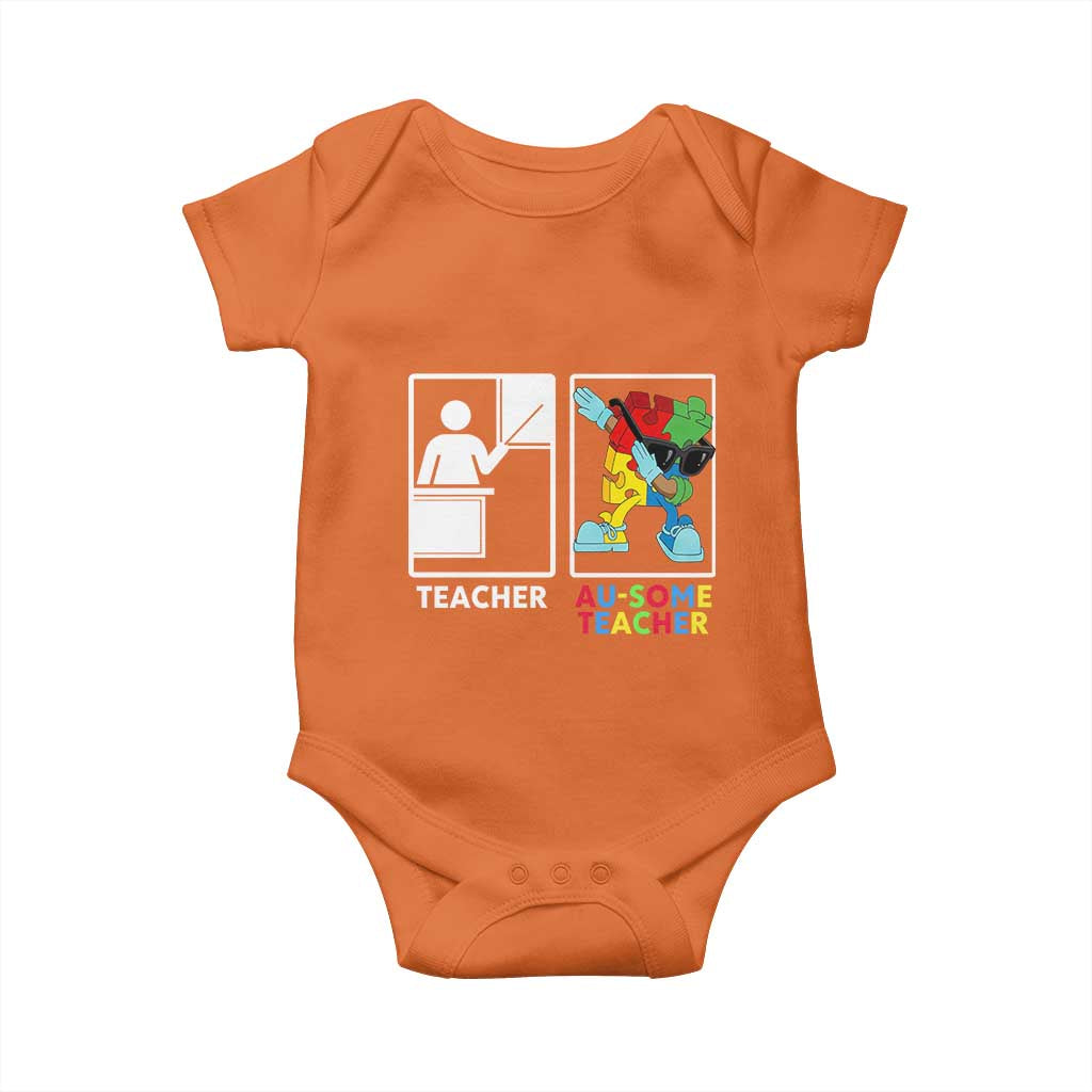 Funny Au Some Teacher Baby Onesie Autism Acceptance Special Education Gift TS12 Orange Print Your Wear